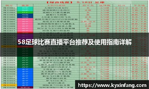58足球比赛直播平台推荐及使用指南详解