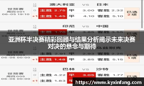 亚洲杯半决赛精彩回顾与结果分析揭示未来决赛对决的悬念与期待